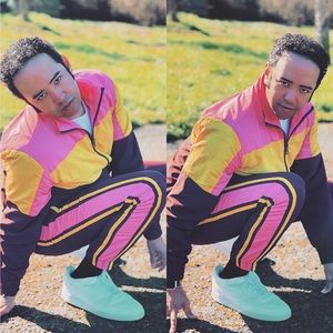 Fashion Nova Men Retro Style Zippered Tracksuit Pants With Pockets In Large